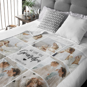 Couverture Sherpa Photo Collage   We Love You Grand-Père Cadeau