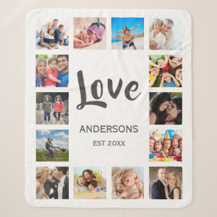 Couverture Sherpa Photo Custom Family Collage Personnalité de White