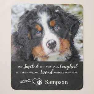 Couverture Sherpa Photo de chien commémorative personnalisée pour an
