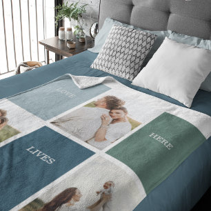 Couverture Sherpa Photo de collection de la famille moderne Amour