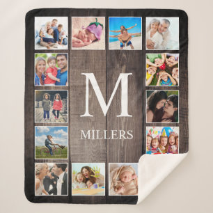 Couverture Sherpa Photo de Custom Collage Rustic Farmhouse Family