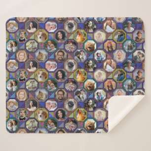 Couverture Sherpa Photo de famille Collage Couette foncée Regardez 2