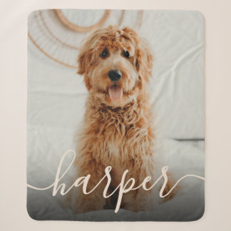 Couverture Sherpa Photo de l'animal & Nom manuscrit