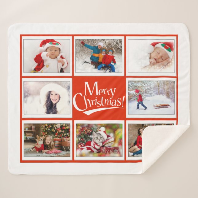 Couverture Sherpa Photo de Noël Sherpa Blanket (Devant (Horizontal))