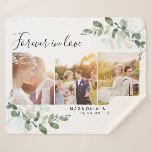 Couverture Sherpa Photo Eucalyptus Forever in Love Mariage