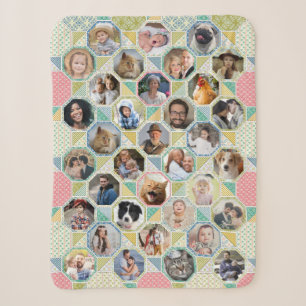 Couverture Sherpa Photo Famille Collage Couette Lumière Look 35 Pic 