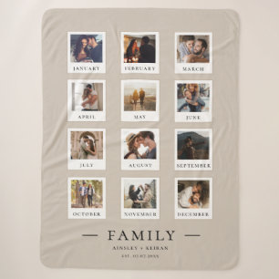 Couverture Sherpa Photo moderne Couple Famille Anniversaire Valentin
