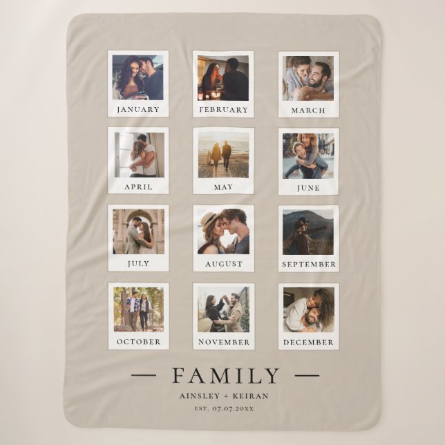Couverture Sherpa Photo moderne Couple Famille Anniversaire Valentin (Devant)