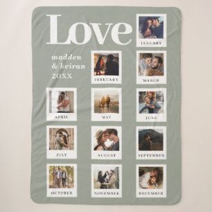 Couverture Sherpa Photo moderne Couple Love Valentines Jour Sage Ver