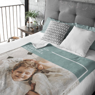 Couverture Sherpa Photo moderne Green Famille Jolie Cadeau