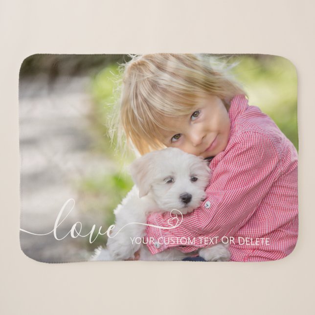 Couverture Sherpa Photo personnalisée Amour de script moderne person (Devant (Horizontal))