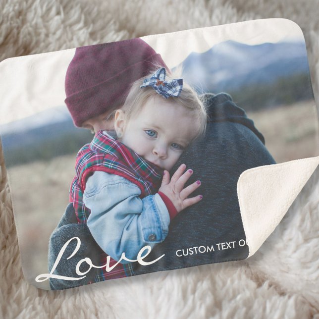 Couverture Sherpa Photo personnalisée Texte personnalisé Amour moder (Créateur téléchargé)