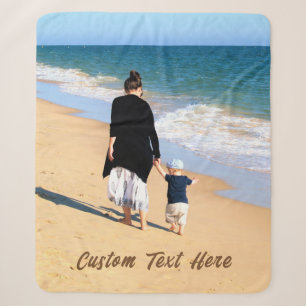 Couverture Sherpa Photo personnalisée Texte Sherpa Blanket Vos Photo