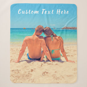 Couverture Sherpa Photo personnalisée Texte Sherpa Blanket Vos Photo