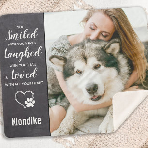 Couverture Sherpa Photo Pet Memorial Keepsaké Chien