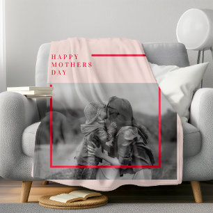 Couverture Sherpa Photo rose et rouge Cadeau de la fête des mères