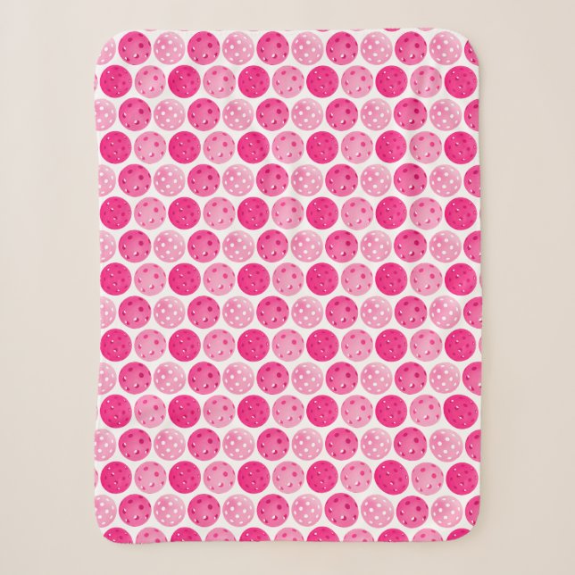 Couverture Sherpa Pickleball rose et blanc Pickleball déco d'origine (Devant)