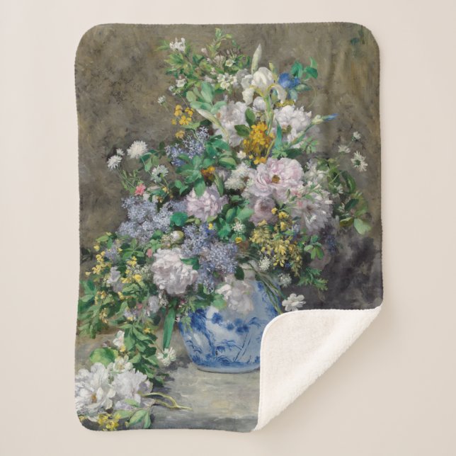 Couverture Sherpa Pierre-Auguste Renoir - Bouquet de printemps (Devant)
