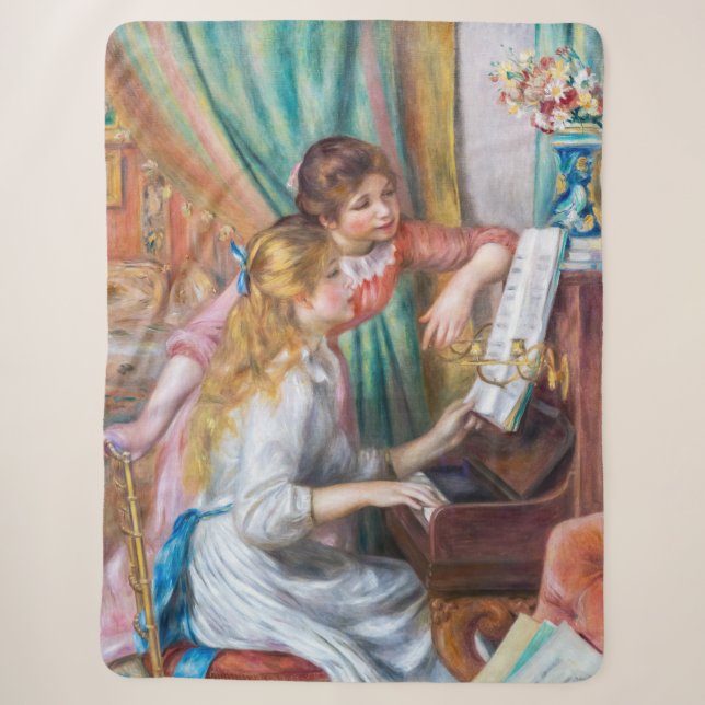Couverture Sherpa Pierre Auguste Renoir - Jeunes filles au piano (Devant)
