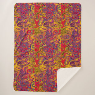 Couverture Sherpa Pierre de feu orange et jaune