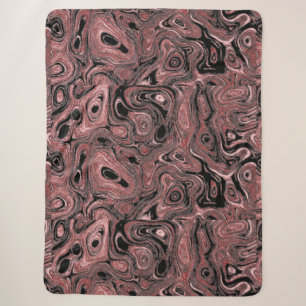 Couverture Sherpa Pierre rose et rouge foncé du sang 1