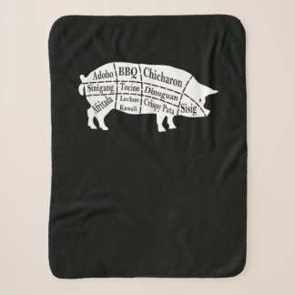 Couverture Sherpa Pig Parts Food BBQ Pinoy Adobo Amateurs Cadeau