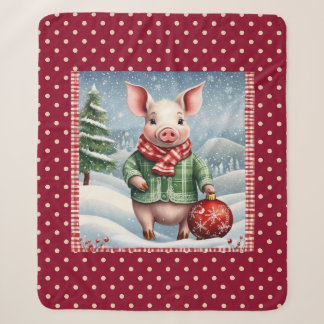 Couverture Sherpa Piglet de Noël