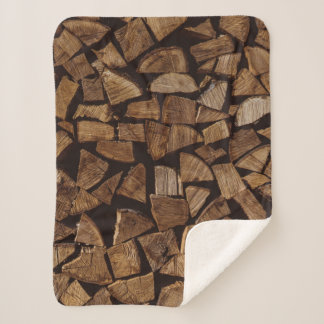 Couverture Sherpa Pile de bois de feu