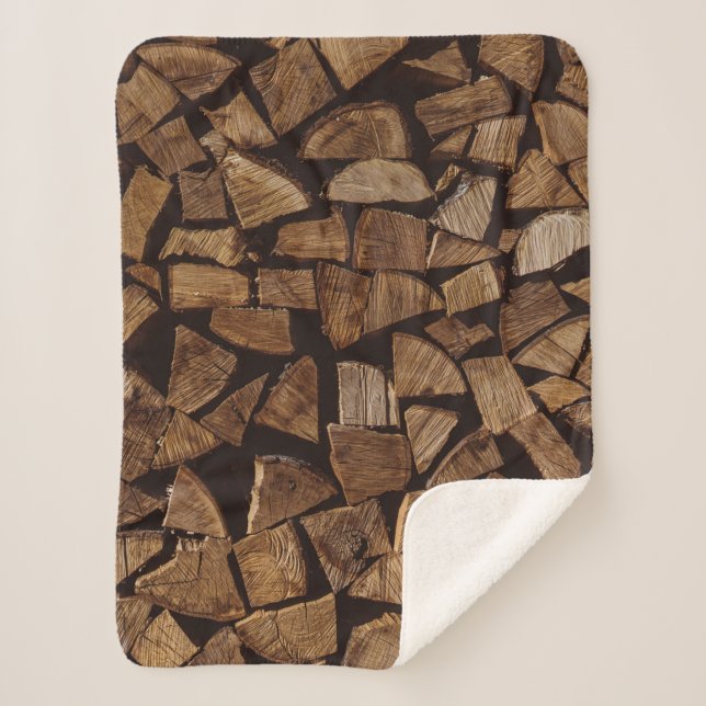 Couverture Sherpa Pile de bois de feu (Devant)