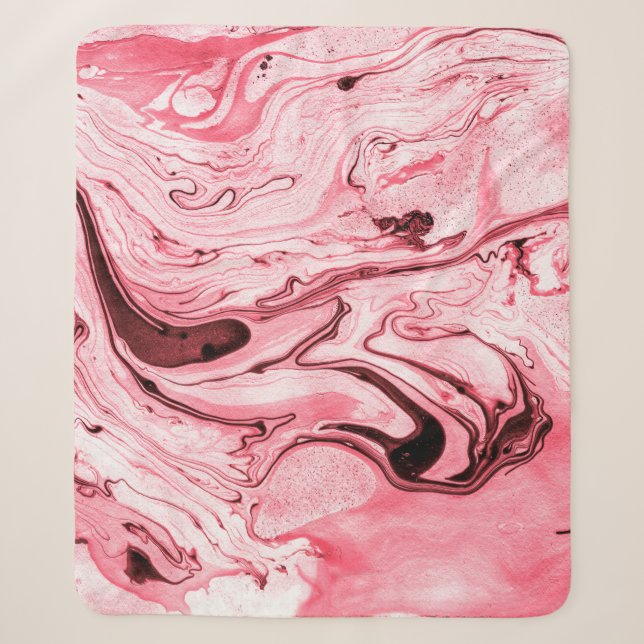 Couverture Sherpa Pinceau d'eau Abstraite monochrome, Futuristi roug (Devant)