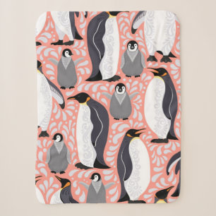 Couverture Sherpa Pingouins empereurs et leurs petits sur un papier