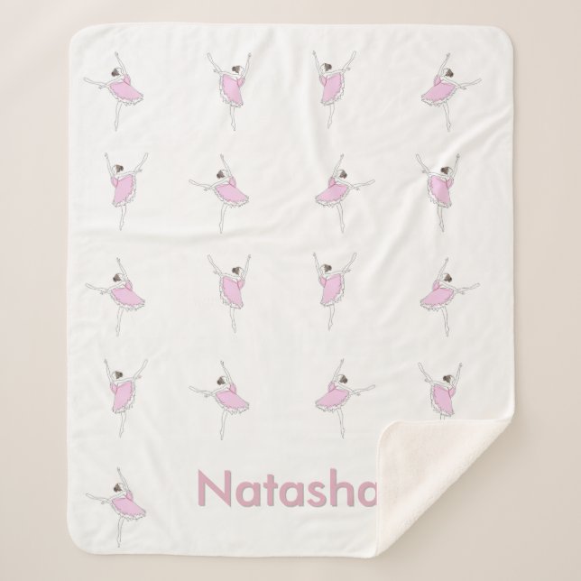 Couverture Sherpa Pink Ballerina Danse Poses fille (Devant)