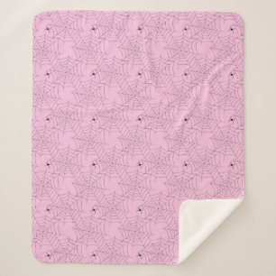Couverture Sherpa Pink et Black Spiderweb