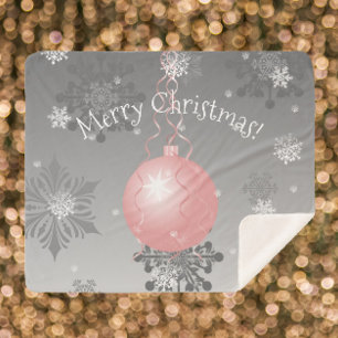 Couverture Sherpa Pink Fancy Ornement de Noël Sherpa Blanket