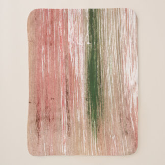 Couverture Sherpa Pink green striped abstract painting art
