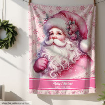 Pink Santa Claus Girls Blanket Pinkmas Personnalis
