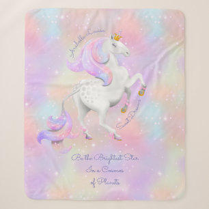 Couverture Sherpa Pink Unicorn Étincelles Encouragement Nursery