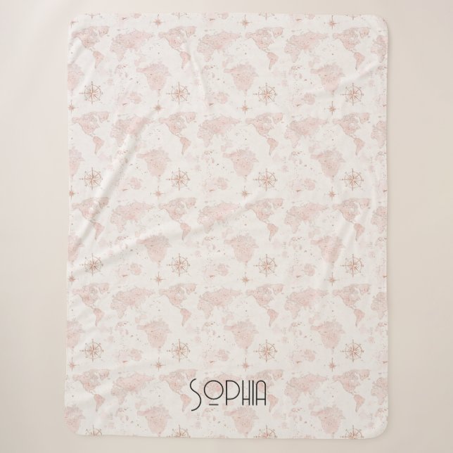 Couverture Sherpa Pink World Map (Devant)