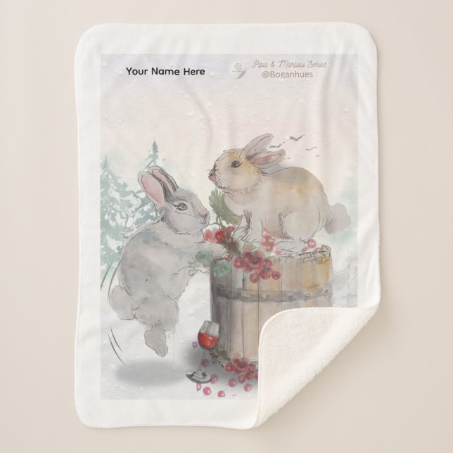 Couverture Sherpa "Pipa & Marlow" impression Boganhues (Devant)