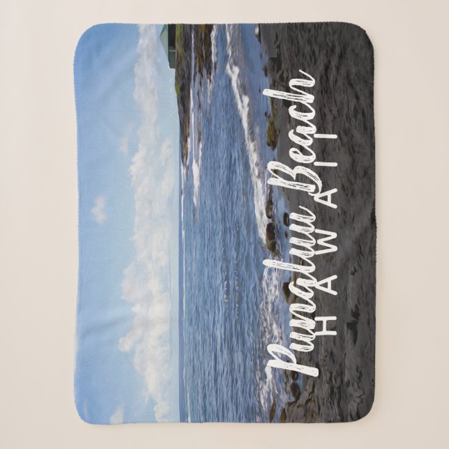 Couverture Sherpa Plage de sable noir de Punalu'u Hawaii (Devant)