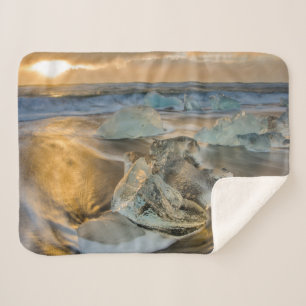 Couverture Sherpa Plage de sable noir Jokulsarlon sud de l'Islande