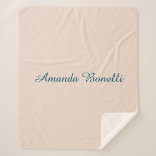 Couverture Sherpa Plaine rose Champagne Simple Minimaliste Moderne