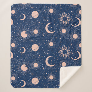 Couverture Sherpa Planètes et étoiles Motif