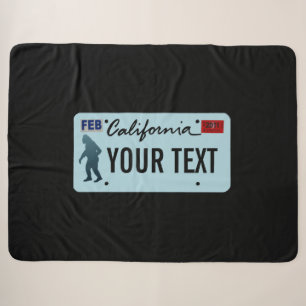 Couverture Sherpa Plaque de licence California Sasquatch