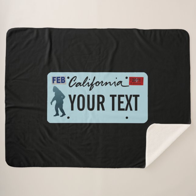 Couverture Sherpa Plaque de licence California Sasquatch (Devant (Horizontal))
