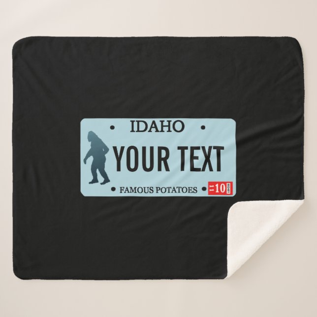 Couverture Sherpa Plaque de licence Idaho Sasquatch (Devant (Horizontal))