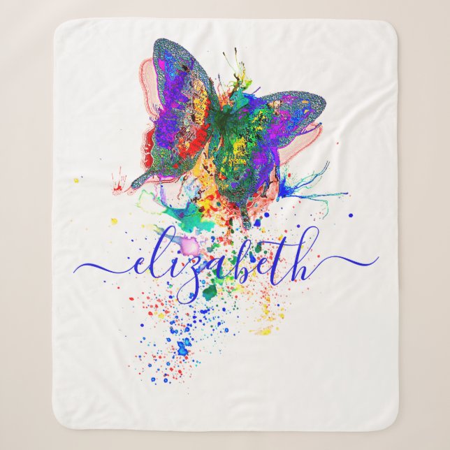 Couverture Sherpa Plateau papillon personnalisé (Devant)