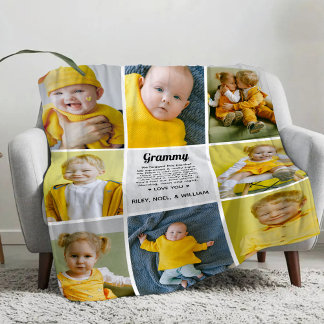 Couverture Sherpa Poème personnalisé pour grand-mère Nana de petits-
