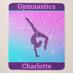 Couverture Sherpa Poignée de gymnastique féminine violet Aqua person
