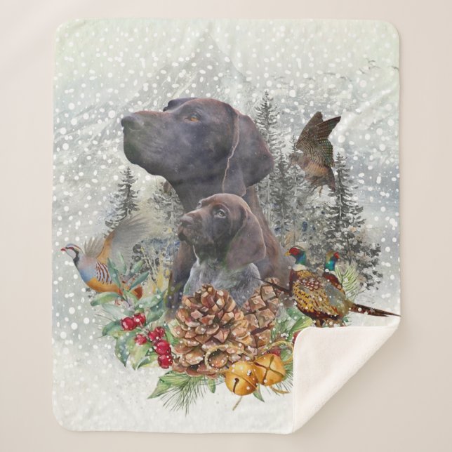 Couverture Sherpa Pointeur à poils courts allemand en hiver (Devant)